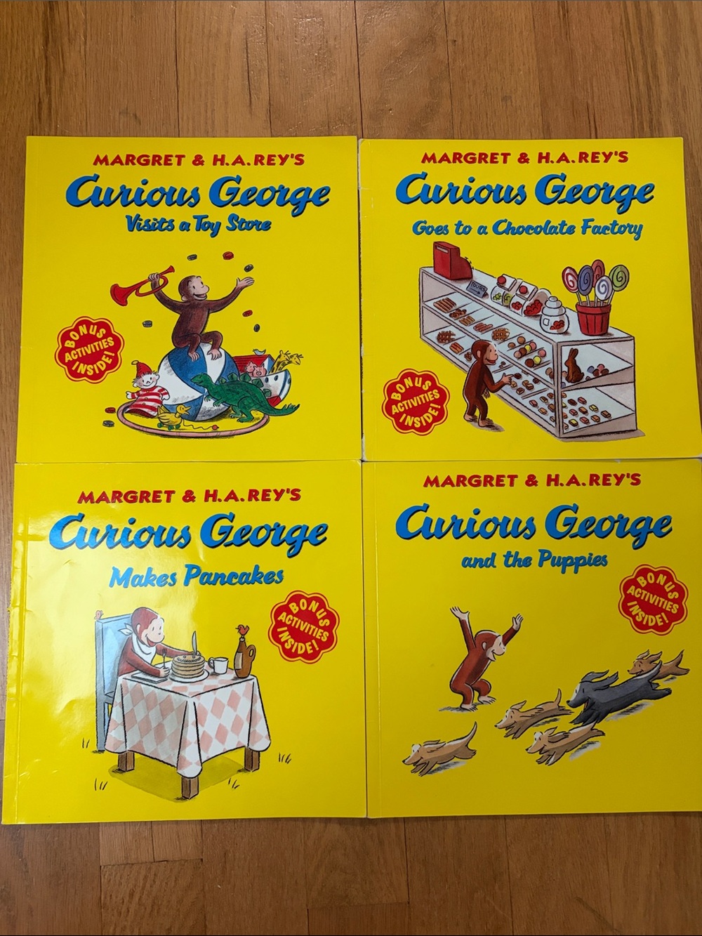 Curious George Children's Book Set of 4 Paperbacks